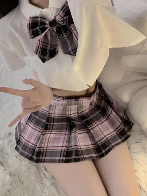 网红学院风jk制服短裙性感可爱甜美学妹夏季纯欲超短百褶裙显白瘦