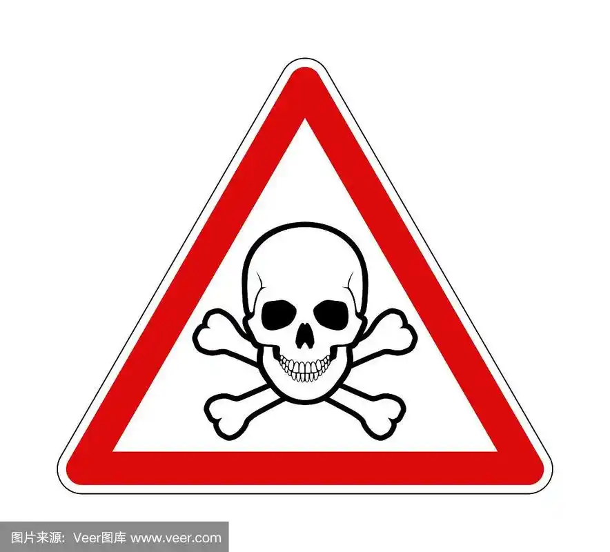 警告标志,骷髅图,危险,头骨,红色