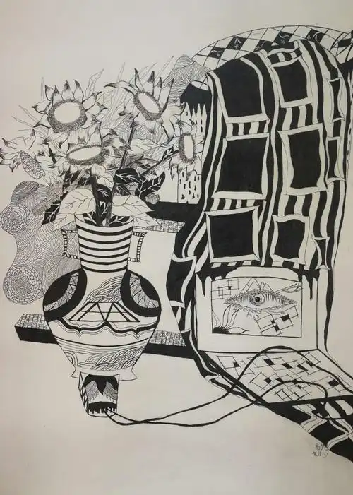 2020级视传一.二班设计素描作业(部分)