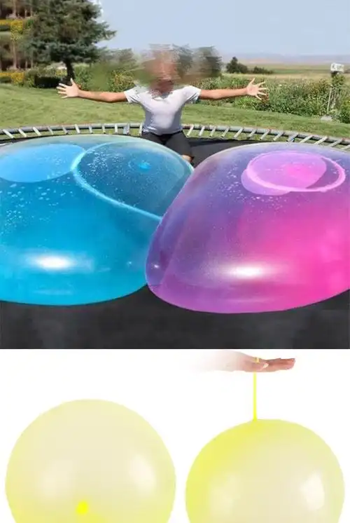 热销吹气圆球bubble ball注水透明泡泡球tpr吹气球 拍拍球大光球