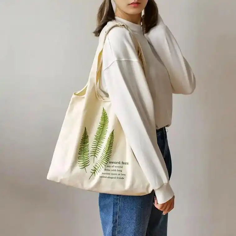 小众ins风帆布包女学生大容量单肩包