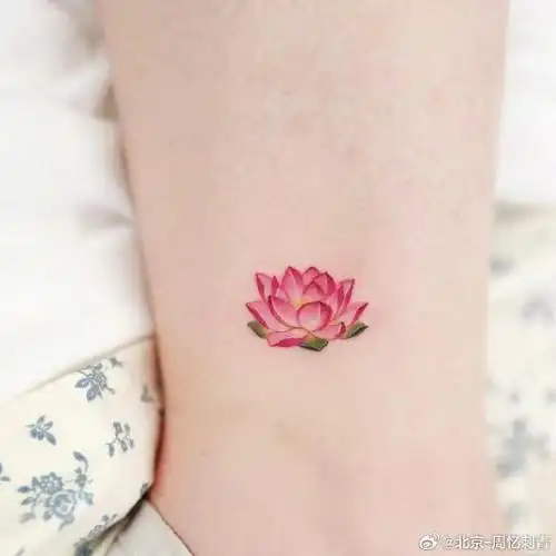 今日纹身图案分享    小莲花    #纹身分享##纹身设计##彩色纹身