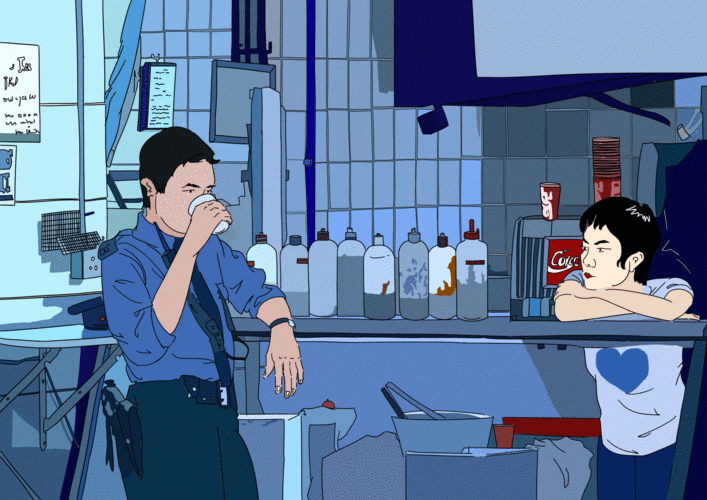 《重庆森林》尽可能的还是保持原来的色调不做太大的调整,可能逐帧