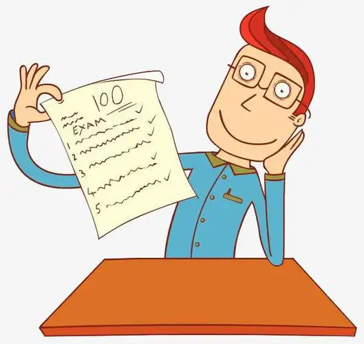 手拿100分试卷的男孩