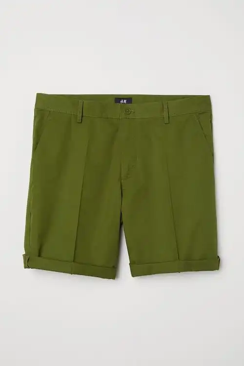 斜纹短裤 - 深卡其绿| h&m cn