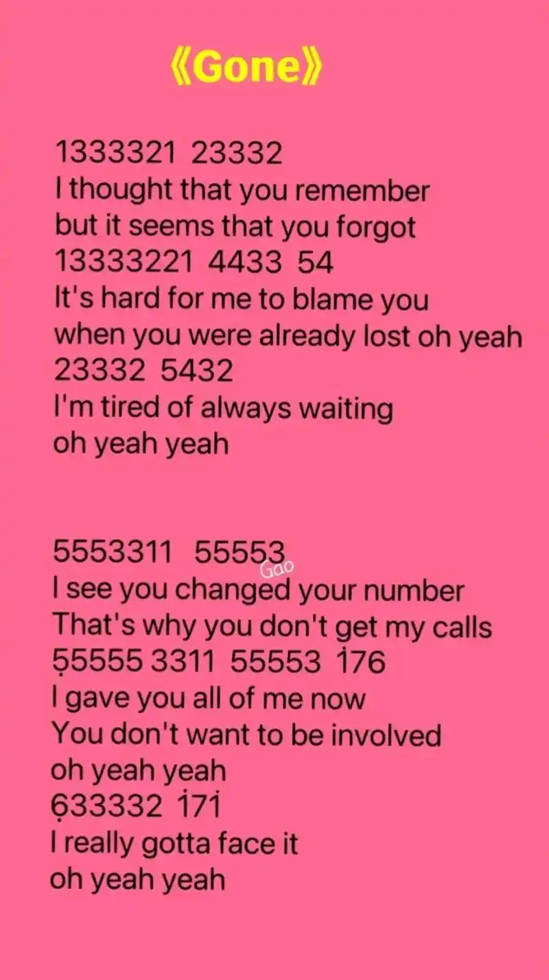 《gone》blackpink 简谱完整版#gone#bla - 抖音