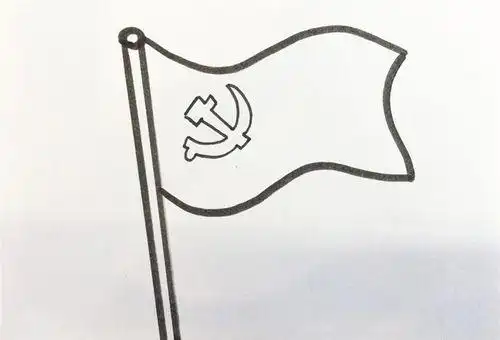 党旗简笔画无颜色