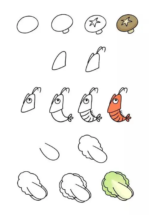 火锅食材类简笔画教程吃火锅啦