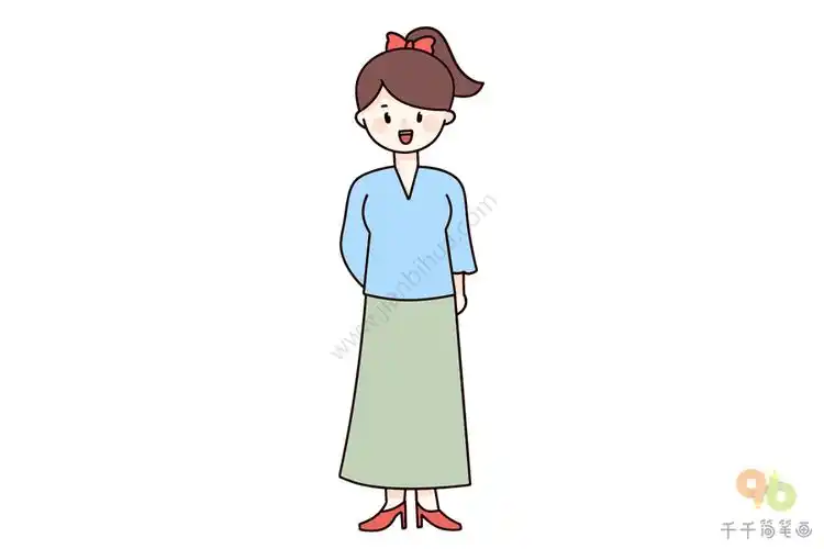 幼儿启蒙英语 认识阿姨的英文单词_人物家庭英文认知简笔画