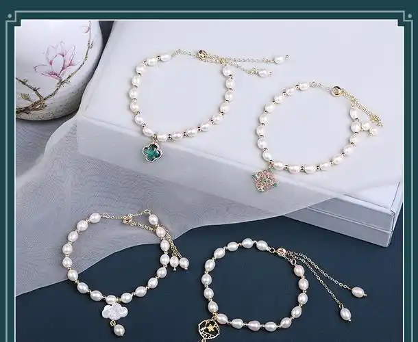 淡水珍珠手链女古风手饰汉服配饰闺蜜礼物超仙气流苏手串简约 忆白