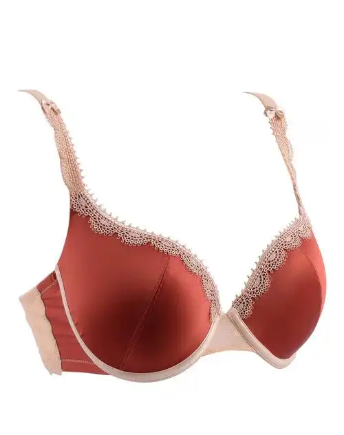 安莉芳集团高端品牌【2017焕新】安莉芳3/4立体软棉厚杯文胸铁锈色eb