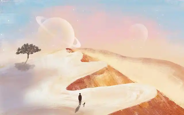 励志海报梦想纸飞机唯美风景原创折纸飞机蓝色天空手绘插画100大学