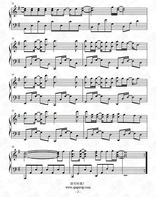 《她》钢琴谱由求谱网制作,并提供《她》钢琴曲在线试听,《她》钢琴谱