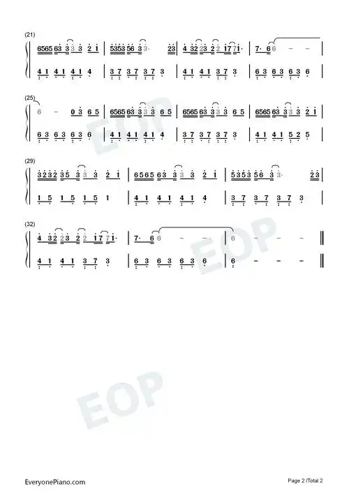 笑柄-c调简单版-我坠入蛮荒荆棘的陷阱-抖音热歌双手简谱预览2