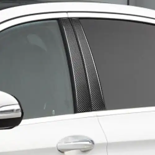 适用奔驰e级2016-2018 b柱贴碳纤维外饰造型窗装饰条汽车改装配件