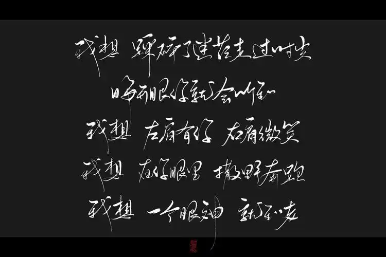 《撒野》歌词板写