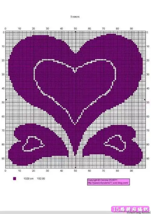 棒针编织的一些心形图案图解|棒针编织图解