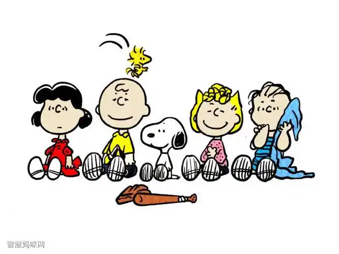 史努比的全家福简笔画