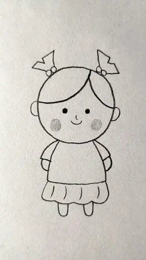 画一个可爱的小胖妞,这个圆有点难哦!