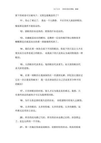 描写眼泪优美句子.docx 7页