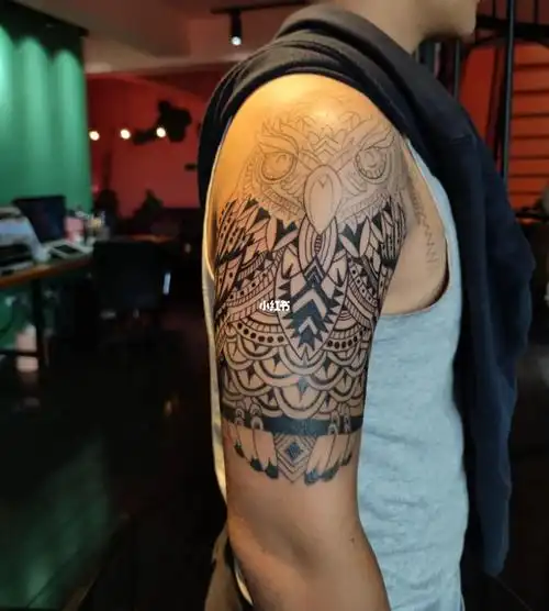 图腾半甲纹身进度