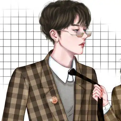 手绘个性情侣头像一男一女肆无忌惮的喜欢