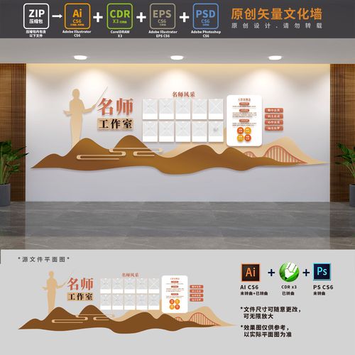 名师工作室教师老师风采照片墙展板师资力量简介ai cdr psd设计稿