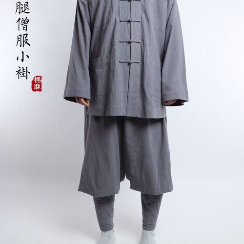 和尚春夏僧服短褂免绑腿套装男女比丘新款透气面料小褂灰色黄色藏