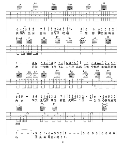 千禧吉他谱徐秉龙e调弹唱谱图片谱