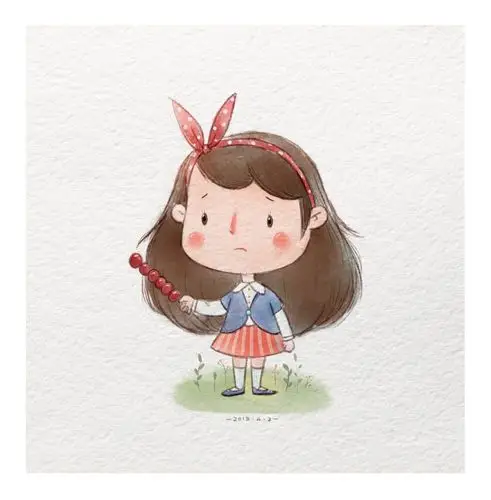 拿糖葫芦的小女孩