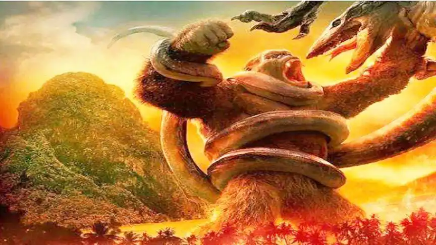 金刚骷髅岛金刚大战巨型超级骷髅蜥蜴全程高能