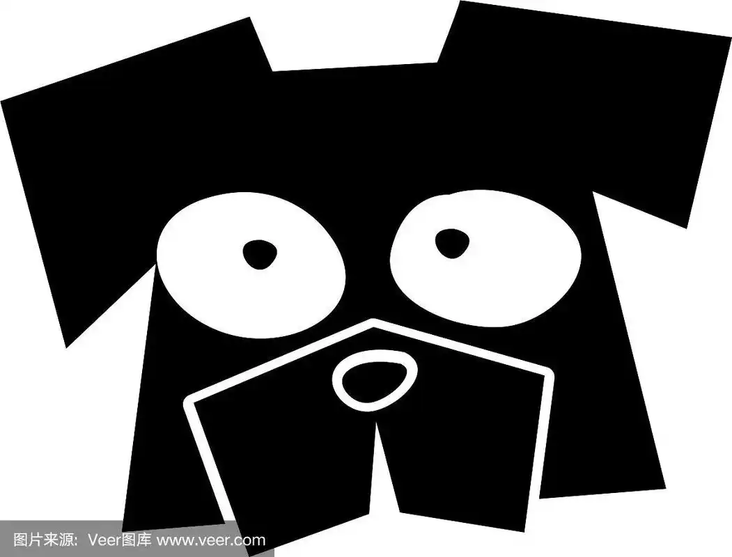 黑色图标搞笑的狗脸