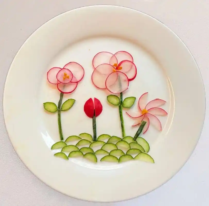 创意97黄瓜06摆盘年夜饭桌上简单易学的摆盘 带教程 简直太简单了