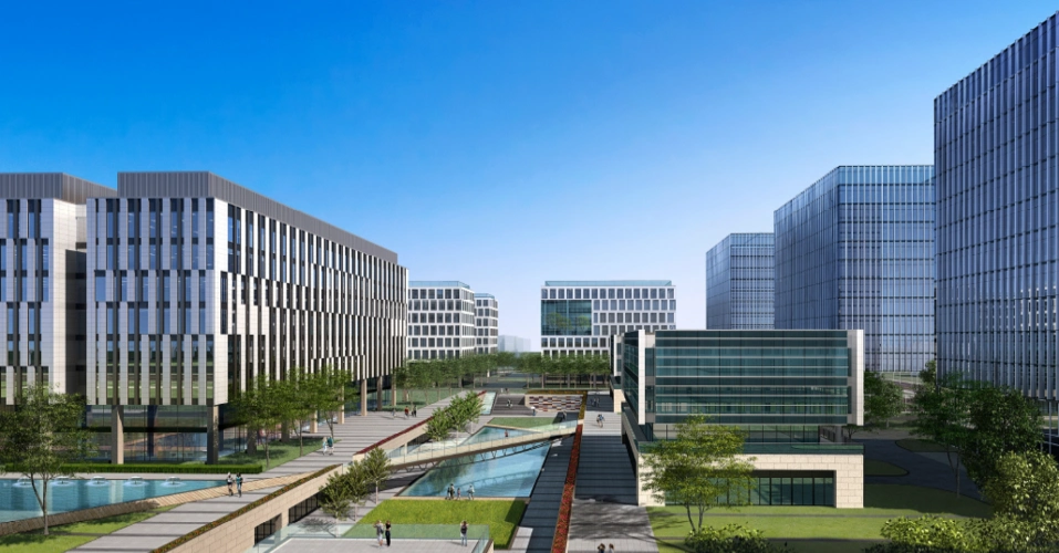 嘉定高科技园总体规划普惠路透视效果图