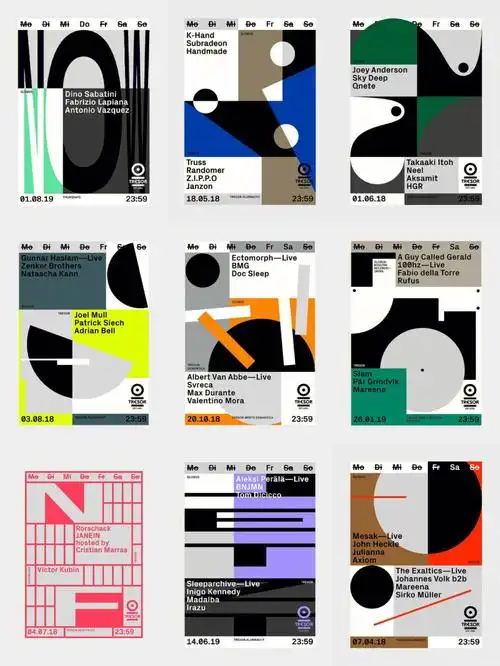 极简几何图形海报设计长这样