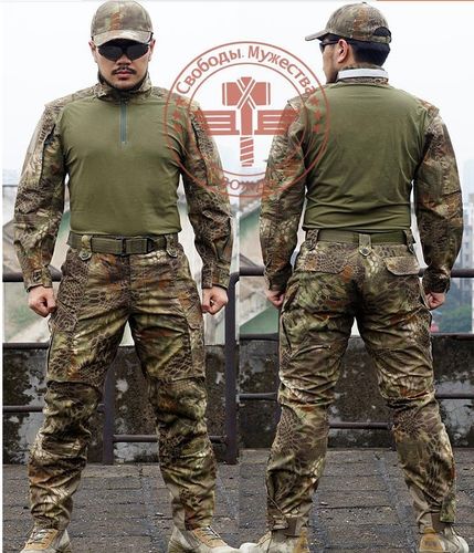 响尾蛇专业作战套服 酋长纯棉蟒纹迷彩服 特种兵训练战术套装