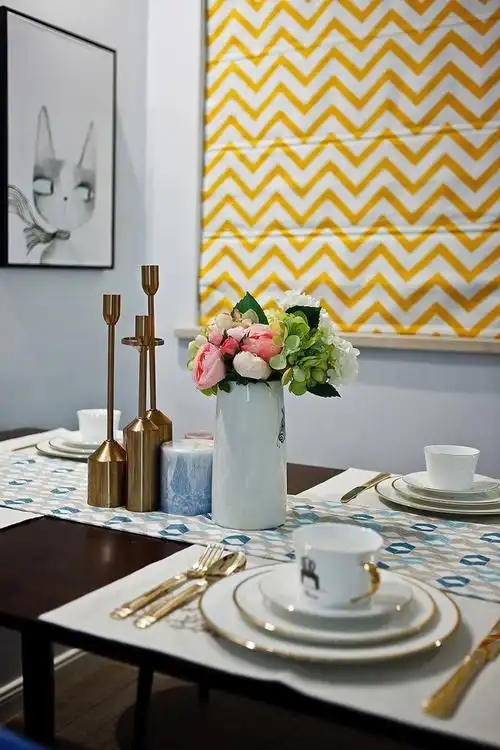 90㎡北欧风格装修餐桌摆件特写