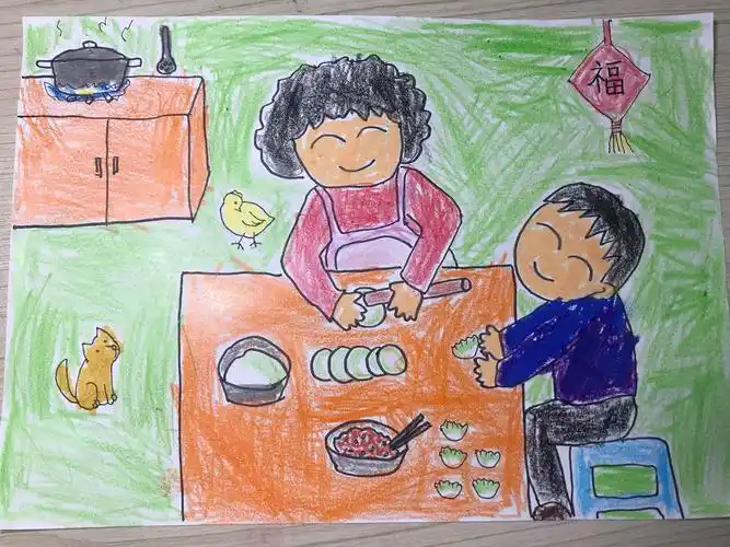 我帮姥姥包饺子