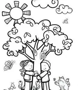 保护环境爱护自然填色图片大全