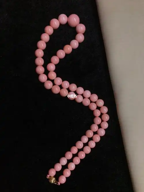 红珊瑚粉色momo珊瑚圆珠项链60