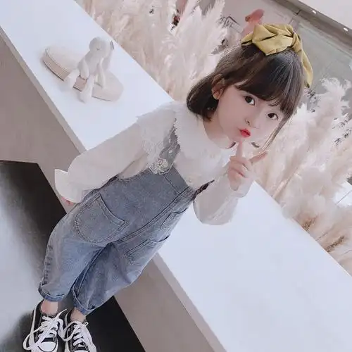 女童儿童洋气小童网红宝宝网宝宝春秋春装新款套装