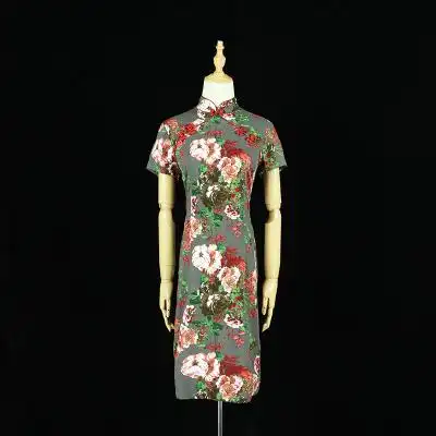 上海滩名媛冯程程中式礼仪小姐旗袍凤尾旗袍酒店迎宾北京服装出租