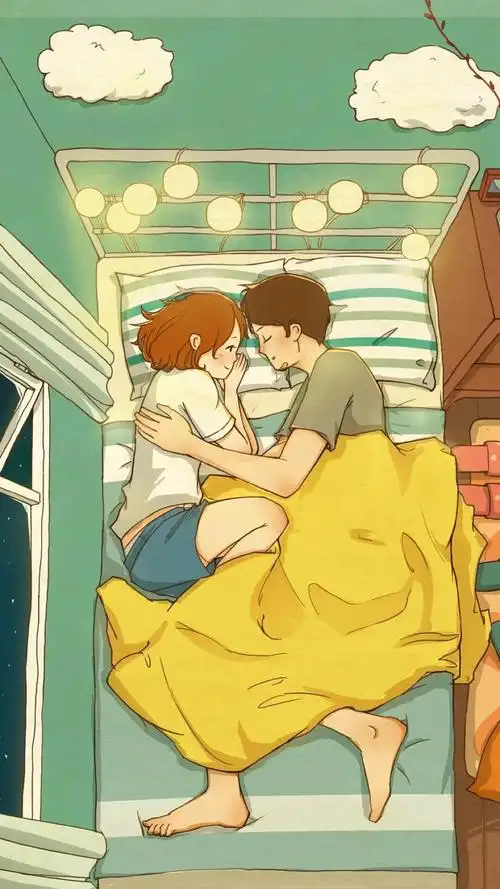 甜蜜卡通情侣高清手机壁纸