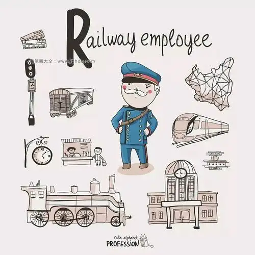 列车长的简笔画