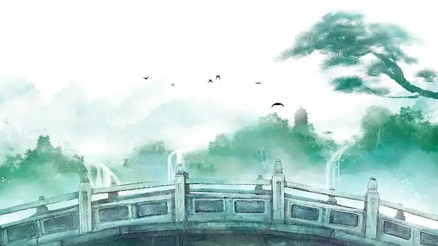 背景hd简洁古风横版谷雨山水节气动态ae模板春天水墨背景视频素材4k4k