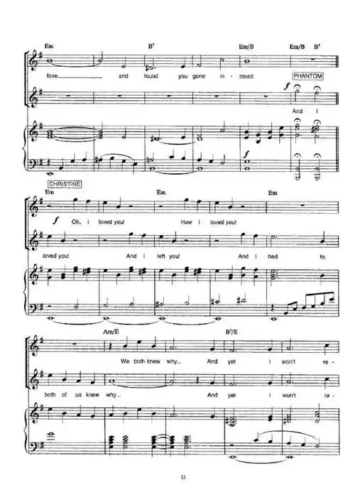 歌剧魅影完结篇loveneverdies原版钢琴谱