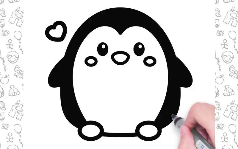 和我一起学画画,今天我们来画一只企鹅!