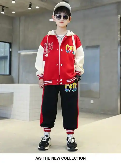 bicaiya儿童装男童帅气春装套装新款中大童712岁男孩学生洋气时髦外套