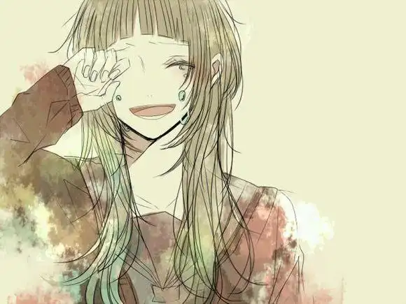 求几张女生哭着笑的动漫头像,不笑的也行,可以参考下图,我比较喜欢