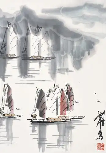 【帆影 立轴 纸本】拍卖品_图片_价格_鉴赏_绘画_雅昌艺术品拍卖网